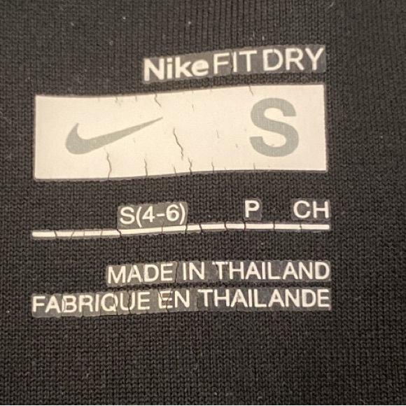 V Neck Black Nike Fit Dry Sport Tee - Picture 3 of 4
